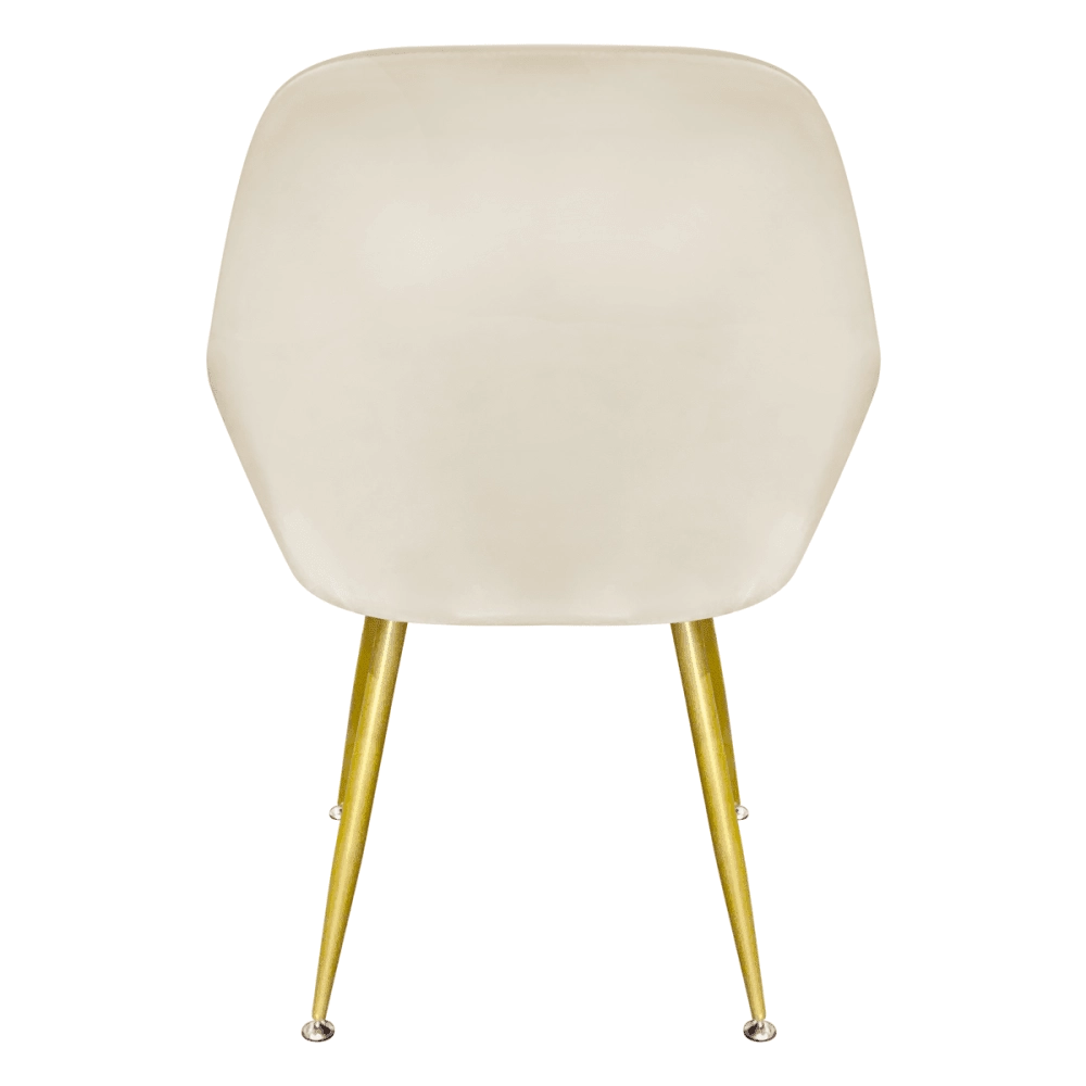 Cadeira Poltrona Lines com pés dourados Suede para sala de jantar - Creme