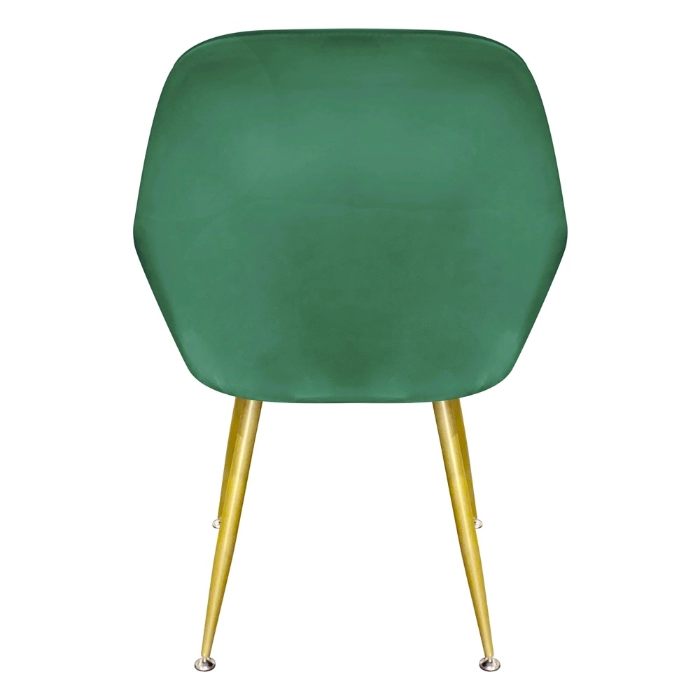 Cadeira Poltrona Lines com pés dourados Suede para sala de jantar - Verde Escuro