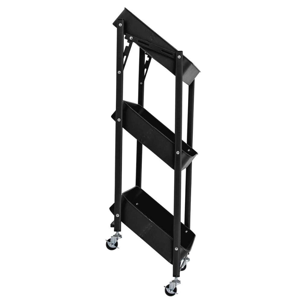 Carrinho organizador Hong Kong de 3 prateleiras para cozinha com rodízios - Preto Carrinho organizador Hong Kong de 3 prateleiras para cozinha com rodízios - Preto