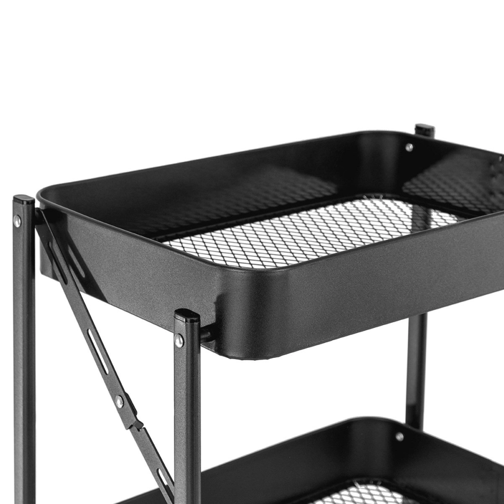 Carrinho organizador Hong Kong de 3 prateleiras para cozinha com rodízios - Preto Carrinho organizador Hong Kong de 3 prateleiras para cozinha com rodízios - Preto