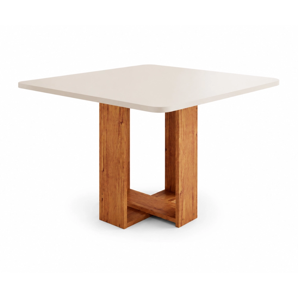 Conjunto Sala de Jantar Mesa Quadrada Marselha com 4 Cadeiras Estofadas Nice Laráz Conjunto Sala de Jantar Mesa Quadrada Marselha com 4 Cadeiras Estofadas Nice Laráz