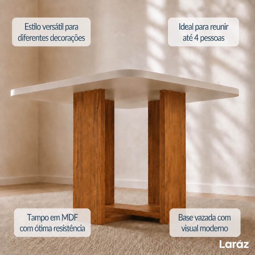 Conjunto Sala de Jantar Mesa Quadrada Marselha com 4 Cadeiras Estofadas Nice Laráz Conjunto Sala de Jantar Mesa Quadrada Marselha com 4 Cadeiras Estofadas Nice Laráz