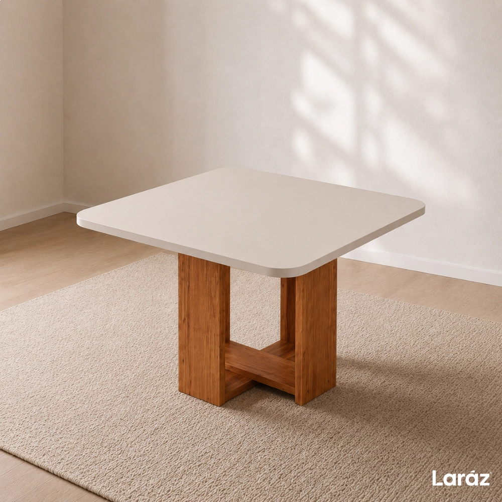 Conjunto Sala de Jantar Mesa Quadrada Marselha com 4 Cadeiras Estofadas Nice Laráz Conjunto Sala de Jantar Mesa Quadrada Marselha com 4 Cadeiras Estofadas Nice Laráz