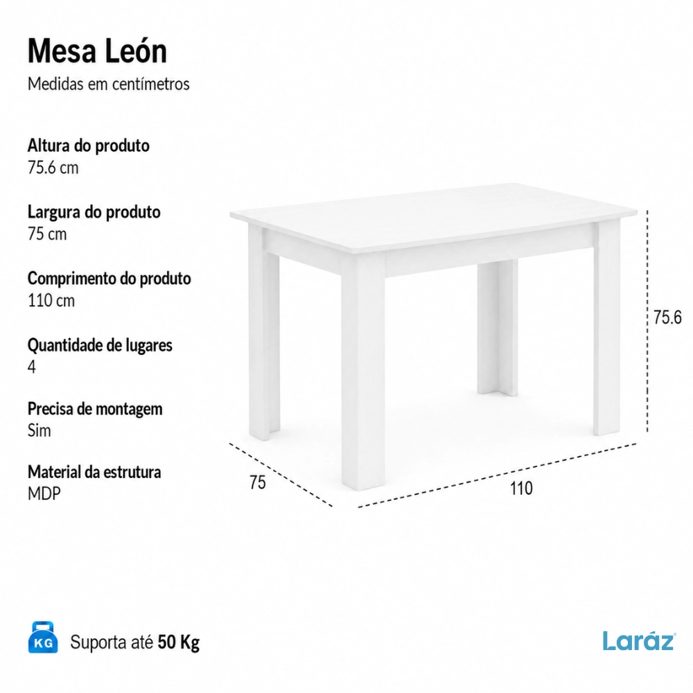 Conjunto Sala de Jantar Mesa Retangular León com 4 Cadeiras Estofadas Nice Laráz Conjunto Sala de Jantar Mesa Retangular León com 4 Cadeiras Estofadas Nice Laráz