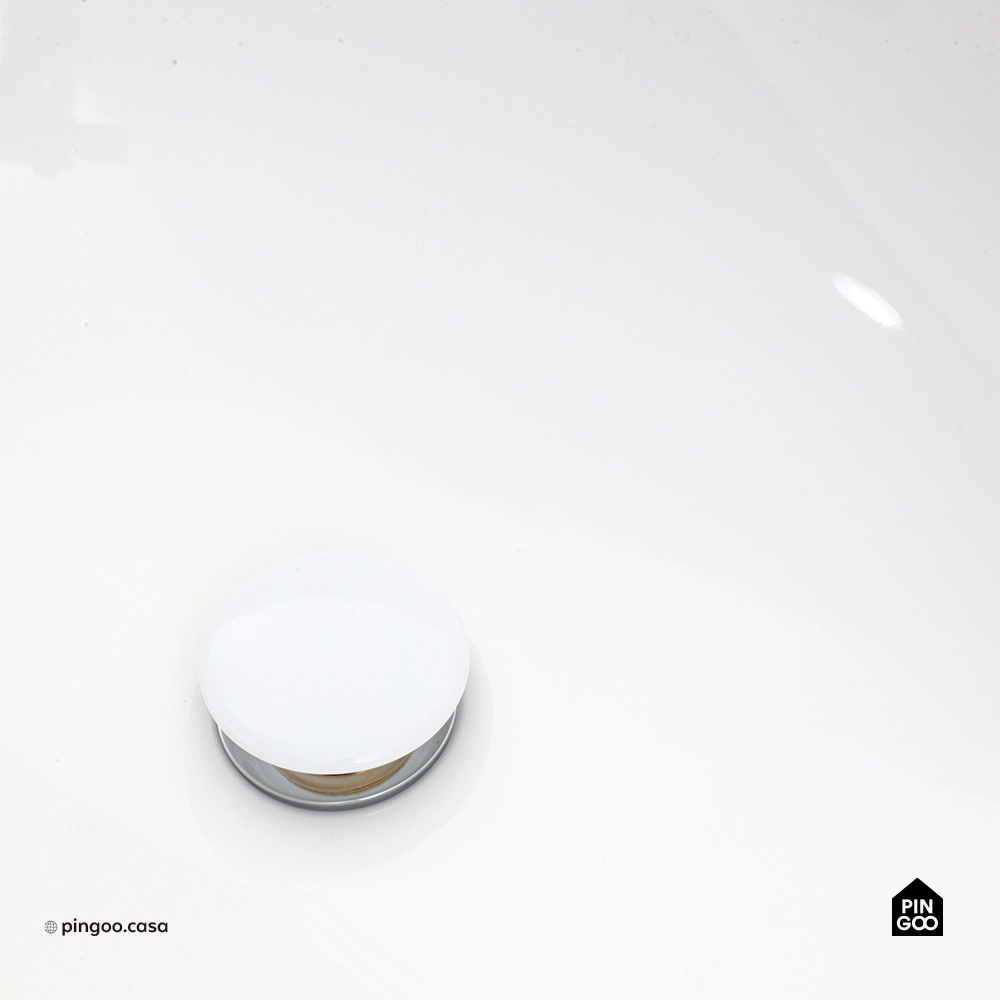 Cuba de Apoio para Banheiro Oval Louça Cerâmica Ambar - Branco