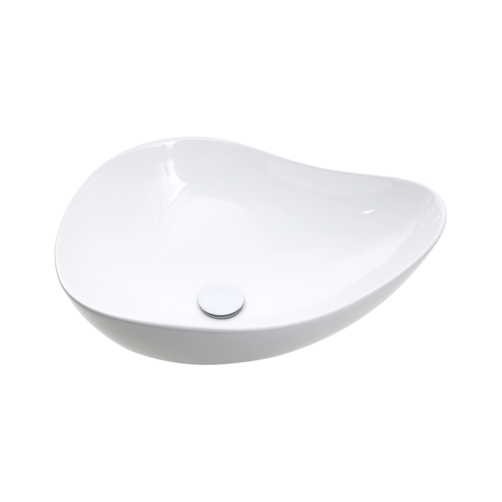 Cuba de Apoio para Banheiro Oval Louça Cerâmica Ambar - Branco