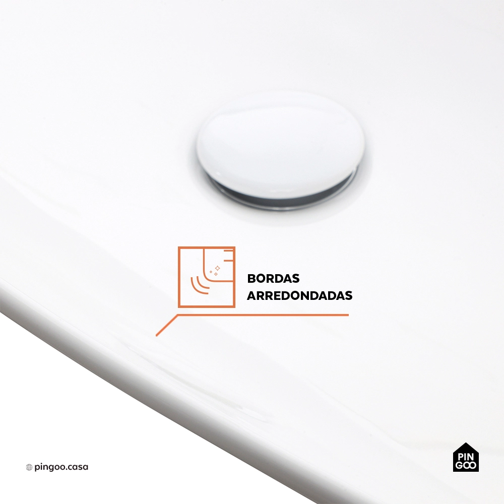 Cuba de Apoio para Banheiro Oval Louça Cerâmica Petalita - Branco