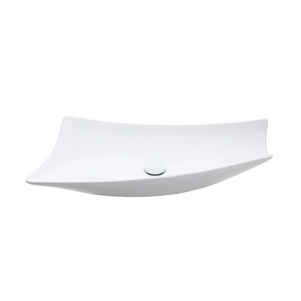 Cuba de Apoio para Banheiro Oval Louça Cerâmica Petalita - Branco