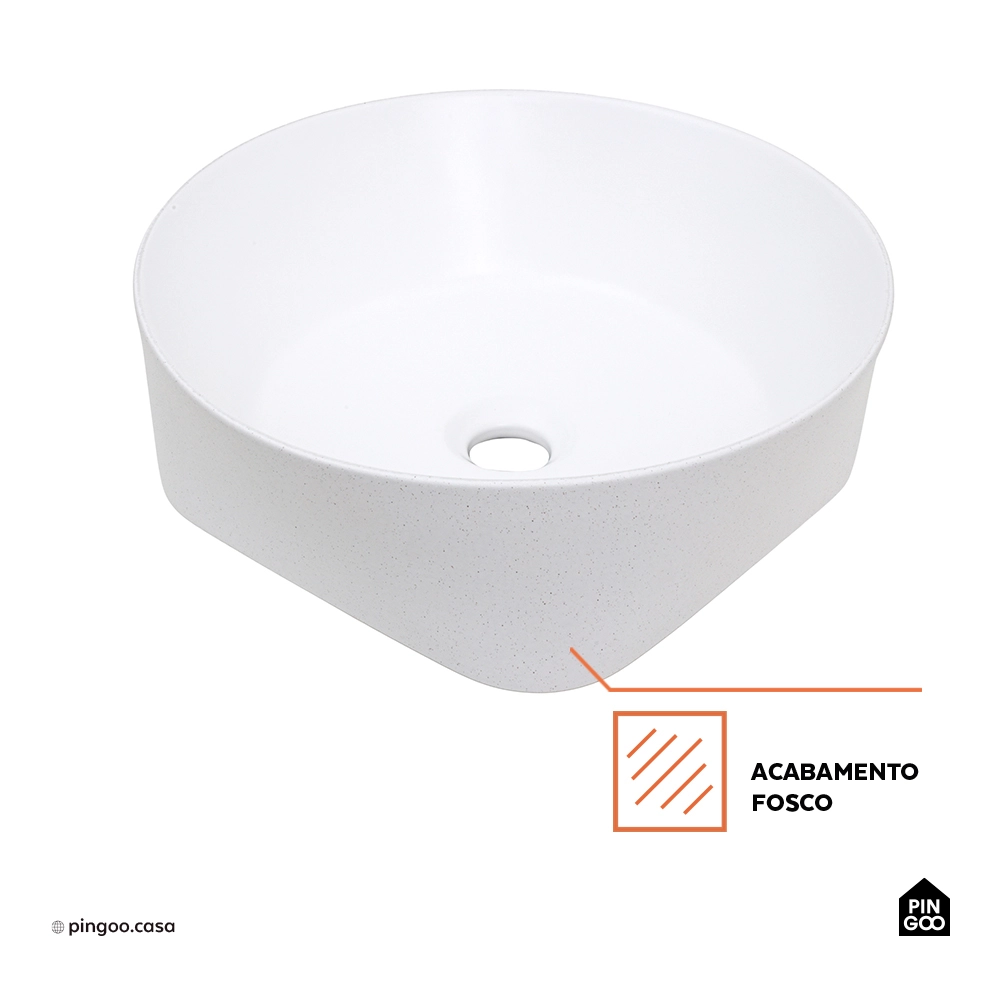 Cuba de Apoio para Banheiro Oval Louça Cerâmica Urban - Branco
