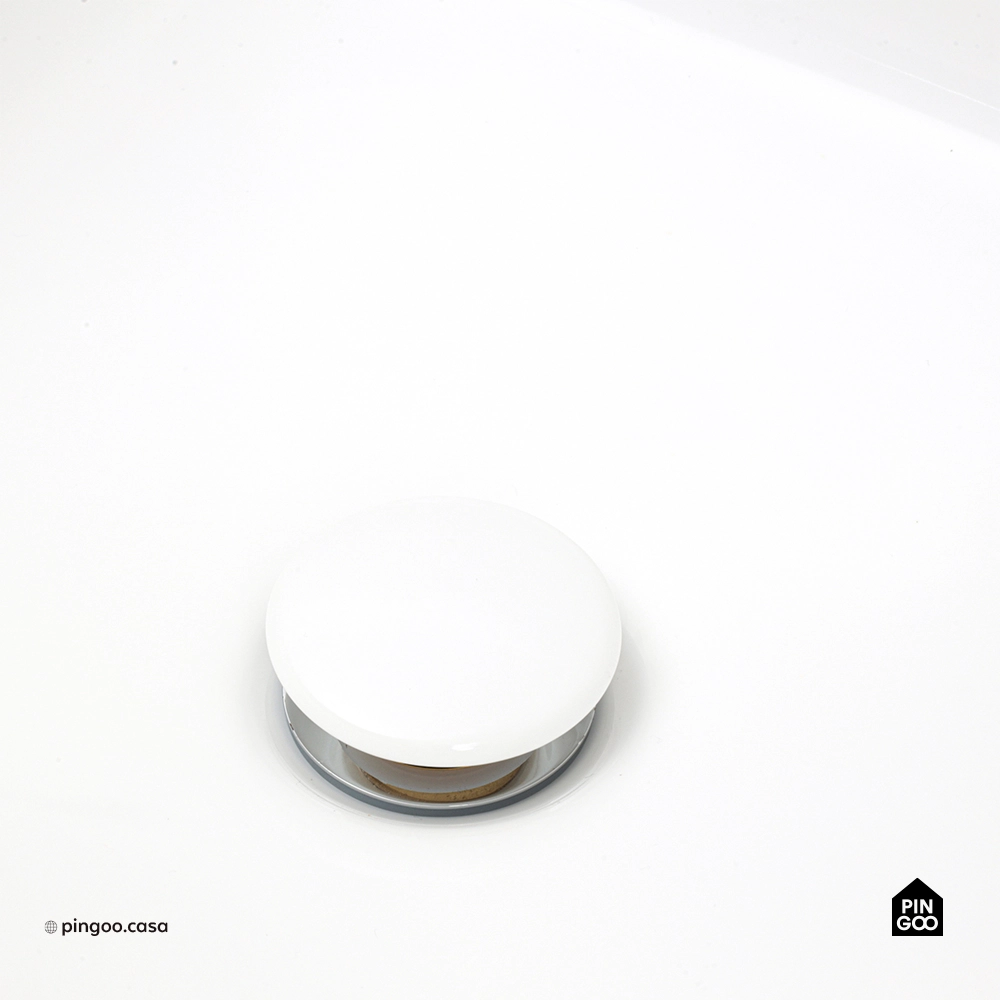 Cuba de Apoio para Banheiro Quadrada Louça Cerâmica Lazulita Pingoo.casa - Branco