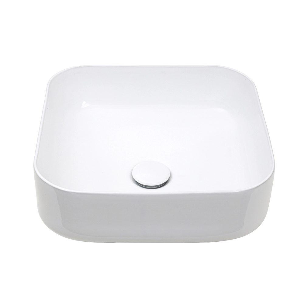 Cuba de Apoio para Banheiro Quadrada Louça Cerâmica Lazulita Pingoo.casa - Branco