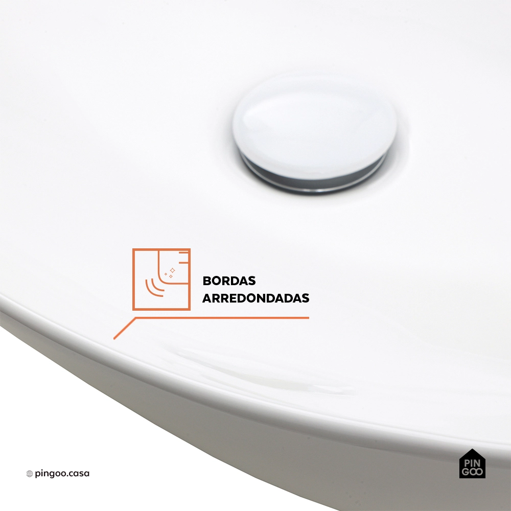 Cuba de Apoio para Banheiro Retangular Louça Cerâmica Petalita - Branco