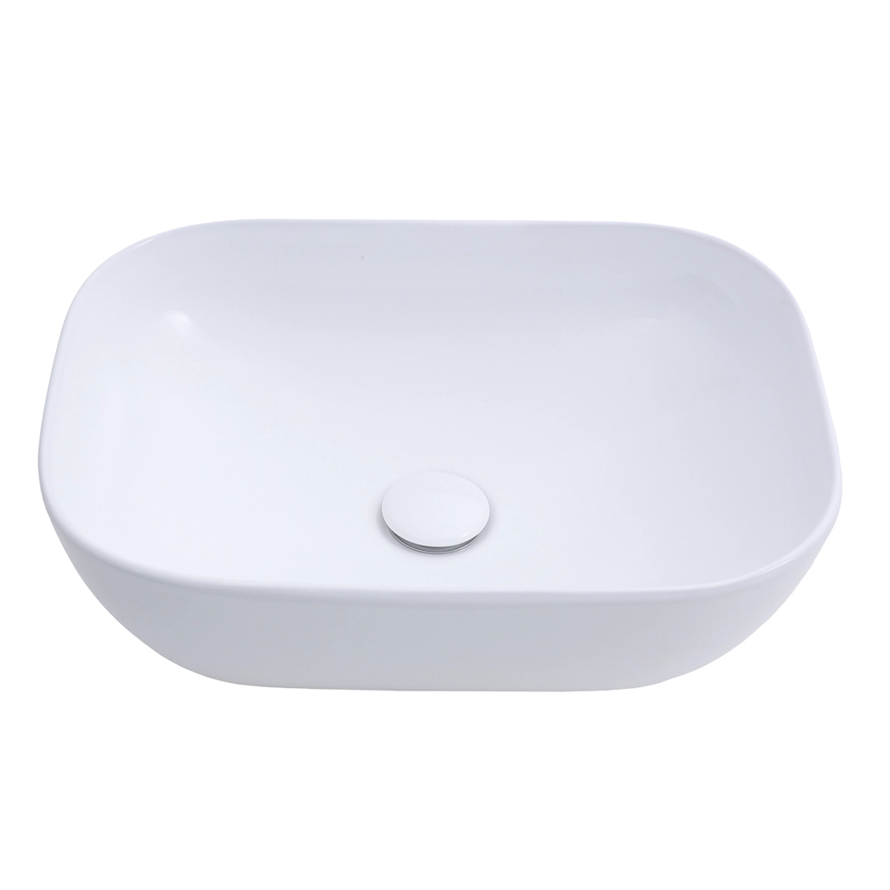 Cuba de Apoio para Banheiro Retangular Louça Cerâmica Adamita Pingoo.casa - Branco