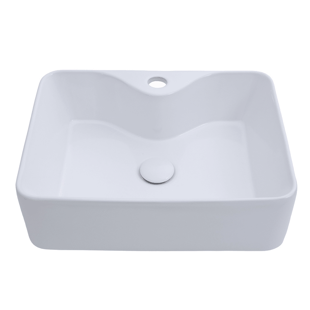 Cuba de Apoio para Banheiro Retangular Louça Cerâmica Cornalina Pingoo.casa - Branco Cuba de Apoio para Banheiro Retangular Louça Cerâmica Cornalina Pingoo.casa - Branco