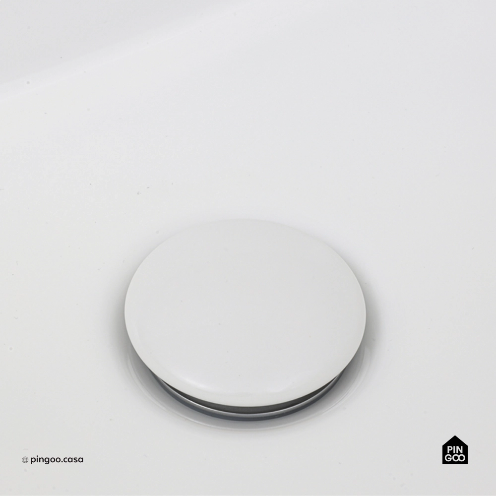 Cuba de Apoio para Banheiro Retangular Louça Cerâmica Galena Pingoo.casa - Branco