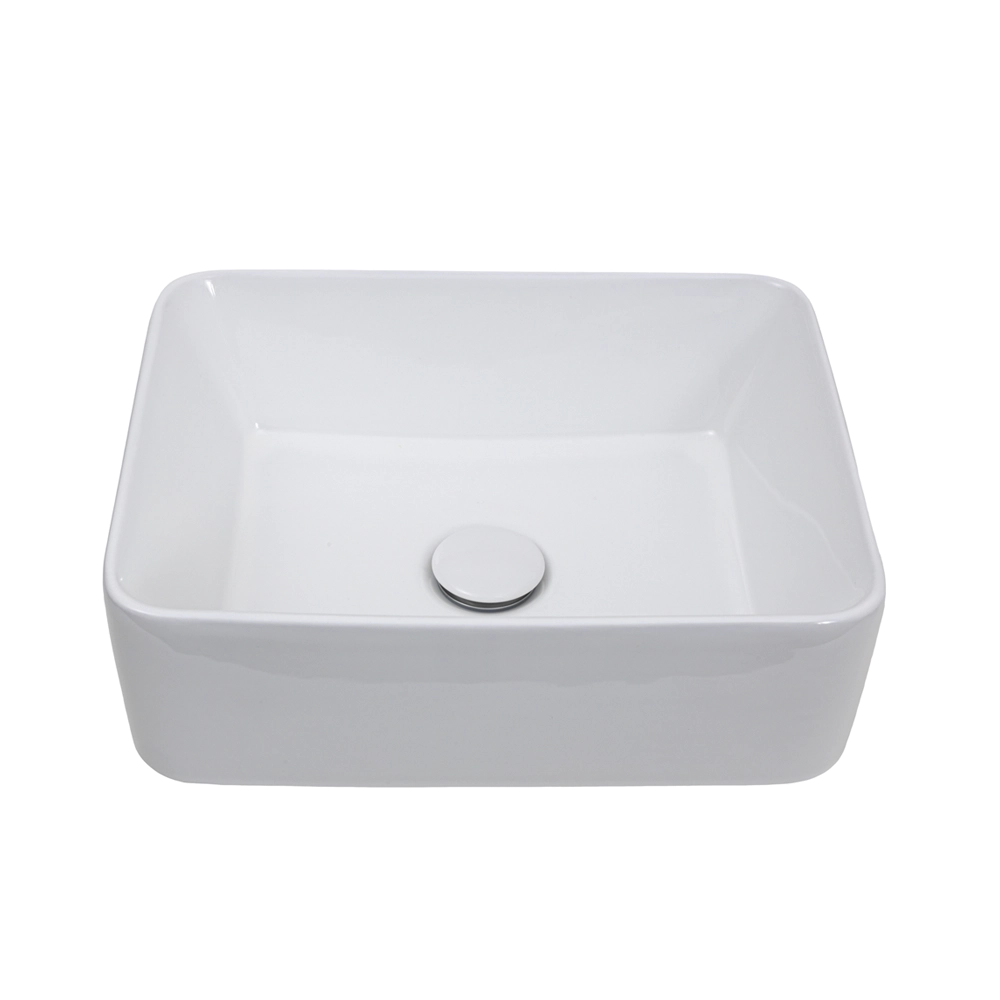 Cuba de Apoio para Banheiro Retangular Louça Cerâmica Galena Pingoo.casa - Branco