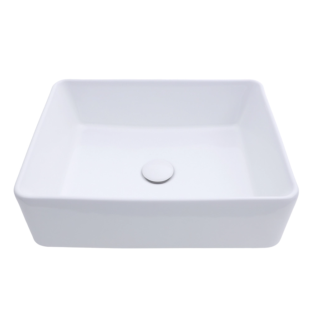 Cuba de Apoio para Banheiro Retangular Louça Cerâmica Hematita Pingoo.casa - Branco