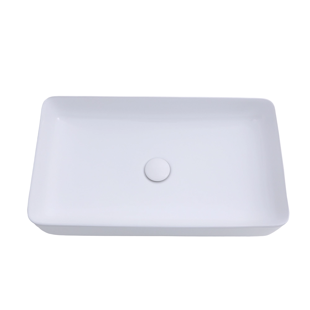 Cuba de Apoio para Banheiro Retangular Louça Cerâmica Roselita Pingoo.casa - Branco