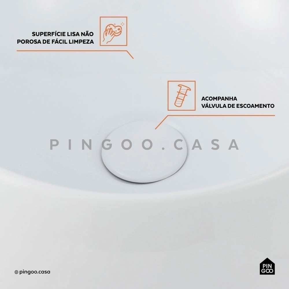 Cuba de Apoio Redonda para Banheiro Louça Cerâmica 41cm Morganita Branco Cuba de Apoio Redonda para Banheiro Louça Cerâmica 41cm Morganita Branco