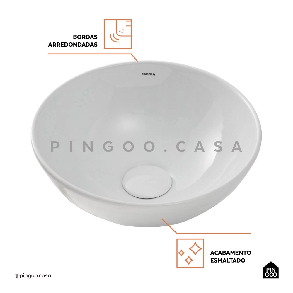 Cuba de Apoio Redonda Slim para Banheiro Louça Cerâmica 28,5cm Calcedônia Branco Cuba de Apoio Redonda Slim para Banheiro Louça Cerâmica 28,5cm Calcedônia Branco