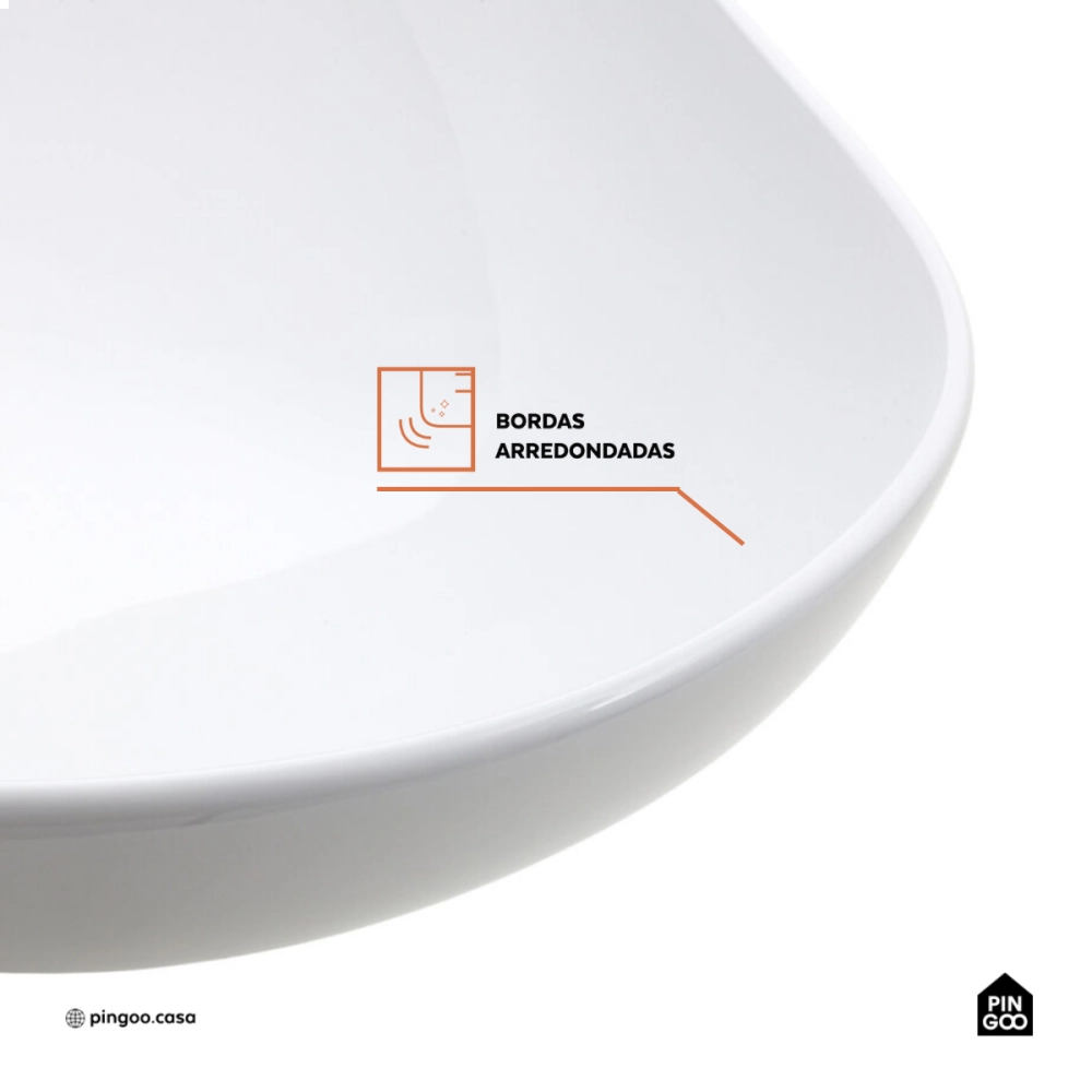 Cuba de Apoio Sem Válvula para Banheiro Oval Louça Cerâmica Ambar - Branco Cuba de Apoio Sem Válvula para Banheiro Oval Louça Cerâmica Ambar - Branco