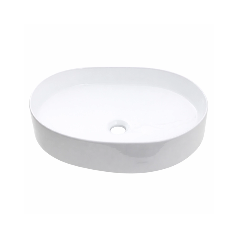 Cuba de Apoio Sem Válvula para Banheiro Oval Louça Cerâmica Neptunita Pingoo.casa - Branco