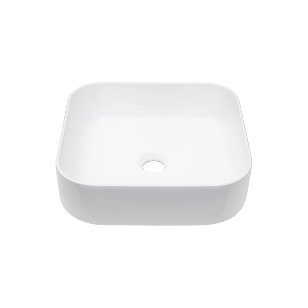 Cuba de Apoio Sem Válvula para Banheiro Quadrada Louça Cerâmica Lazulita Pingoo.casa - Branco