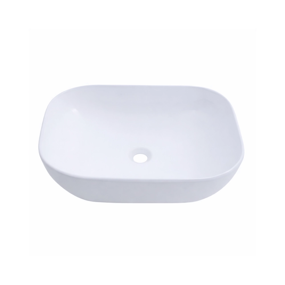 Cuba de Apoio Sem Válvula para Banheiro Retangular Louça Cerâmica Adamita Pingoo.casa - Branco