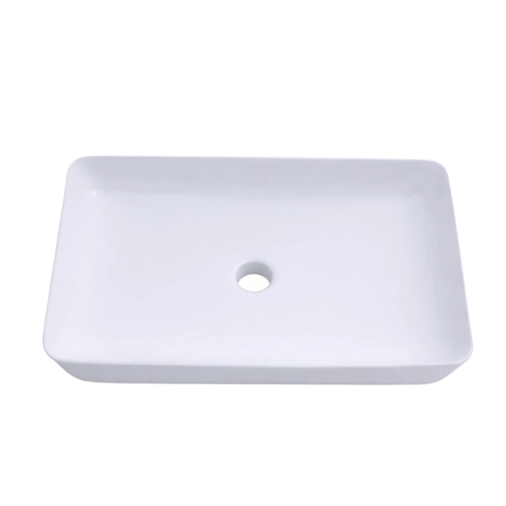 Cuba de Apoio Sem Válvula para Banheiro Retangular Louça Cerâmica Roselita Pingoo.casa - Branco