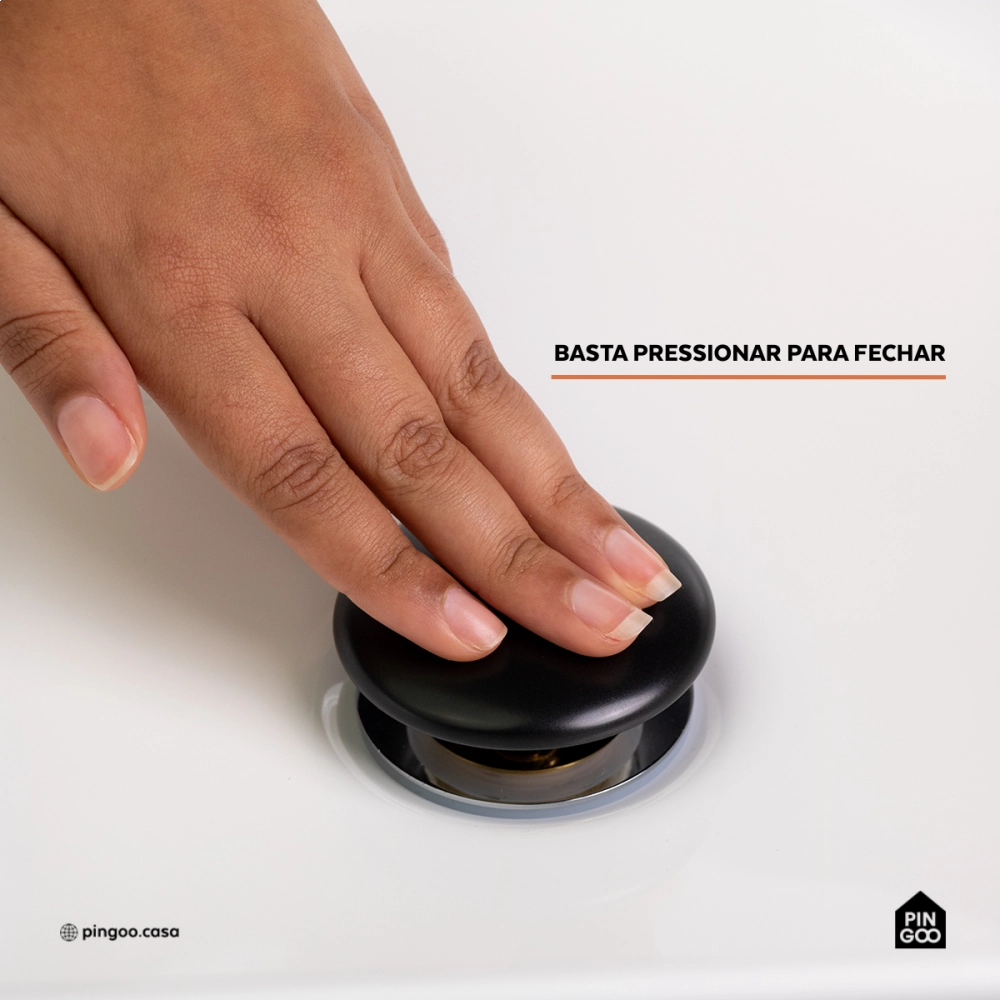 Cuba de Apoio Slim para Banheiro Louça Cerâmica Gota - Preto Fosco