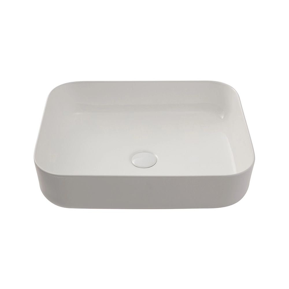 Cuba de Apoio Slim Retangular para Banheiro Louça Cerâmica 50,5x39,5cm Fluorita Branco