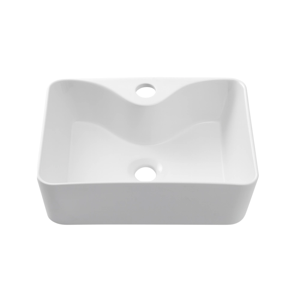 Cuba de Apoio Slim Retangular Sem Válvula para Banheiro Louça Cerâmica 40x30cm Cornalina Pingoo.casa - Branco