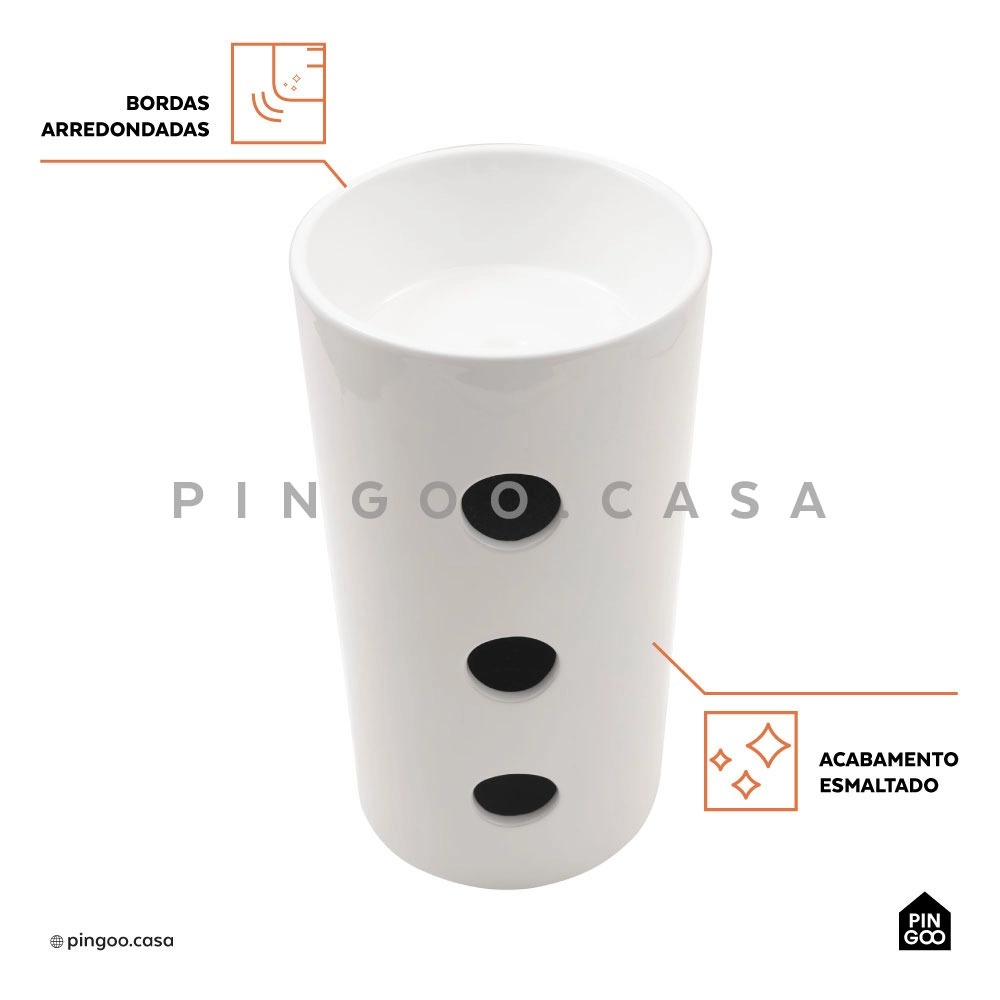 Cuba de Piso para Banheiro Cerâmica 45cm Espinélio Branco Cuba de Piso para Banheiro Cerâmica 45cm Espinélio Branco