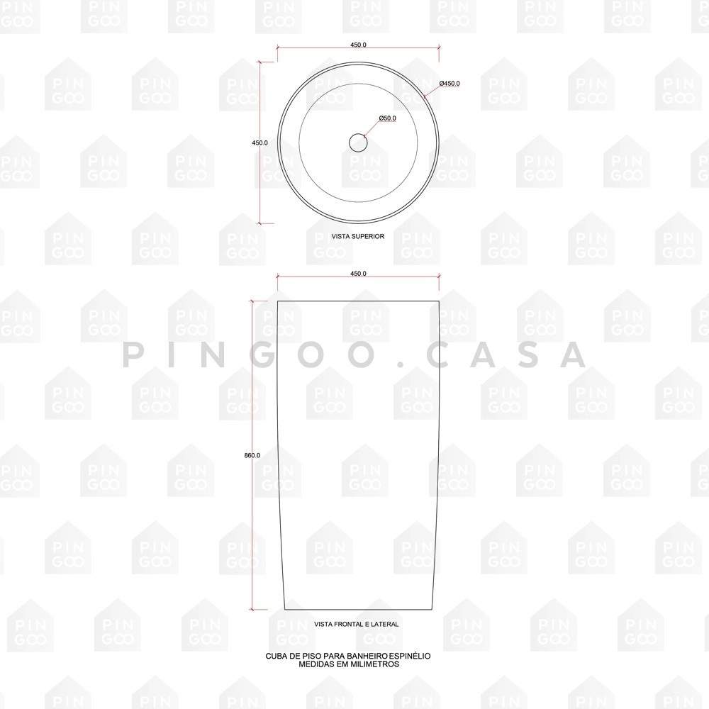 Cuba de Piso para Banheiro Cerâmica 45cm Espinélio Preto Cuba de Piso para Banheiro Cerâmica 45cm Espinélio Preto