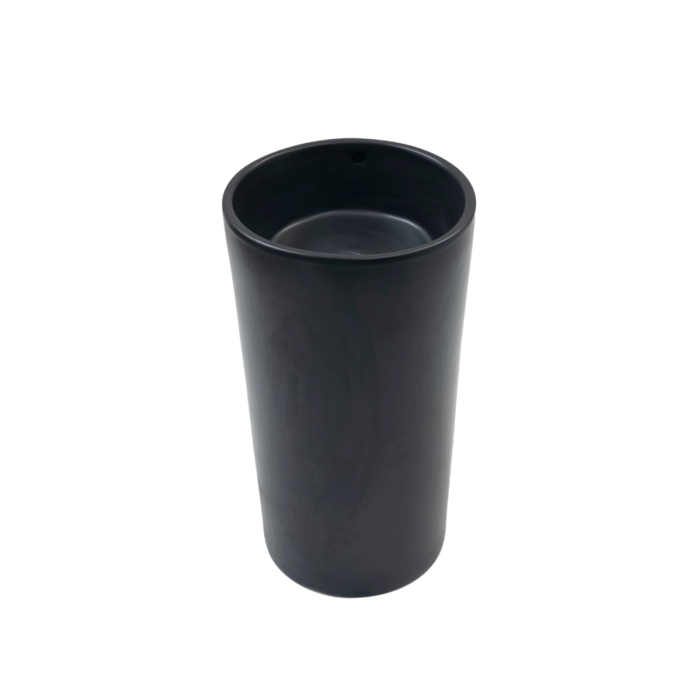 Cuba de Piso Sem Válvula para Banheiro Cerâmica 45cm Espinélio Pingoo.casa - Preto