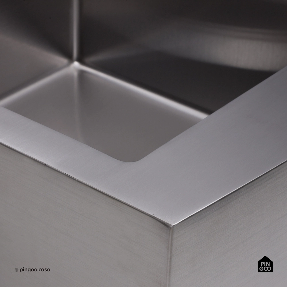 Cuba Dupla Gourmet para Cozinha Aço Inox 304 79x53cm Kiriri Farm Pequena Prata