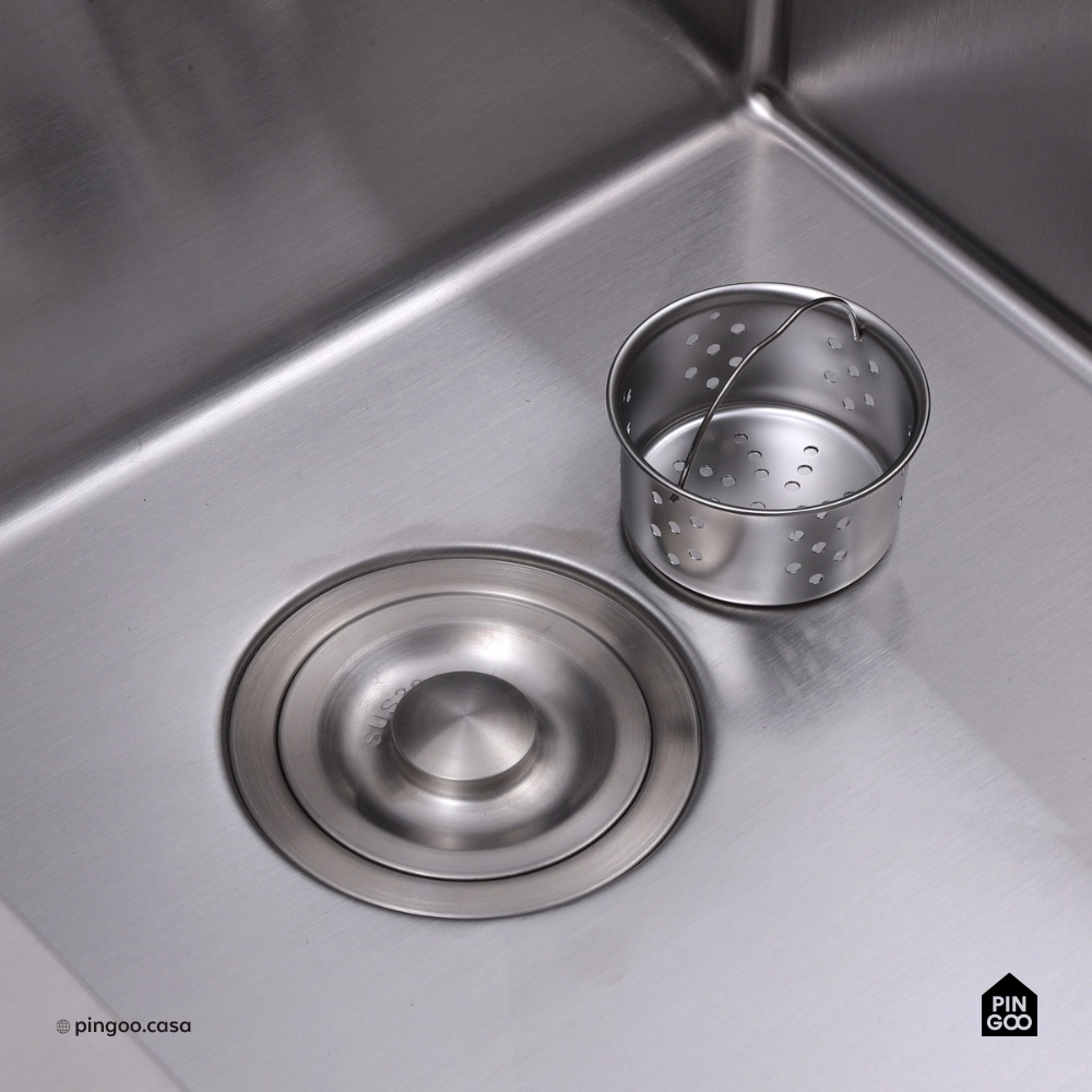 Cuba Dupla Gourmet para Cozinha Aço Inox 304 79x53cm Kiriri Farm Pequena Prata