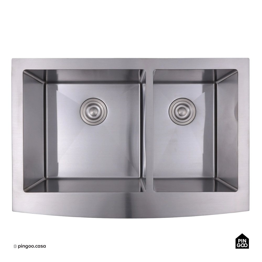 Cuba Dupla Gourmet para Cozinha Aço Inox 304 79x53cm Kiriri Farm Pequena Prata