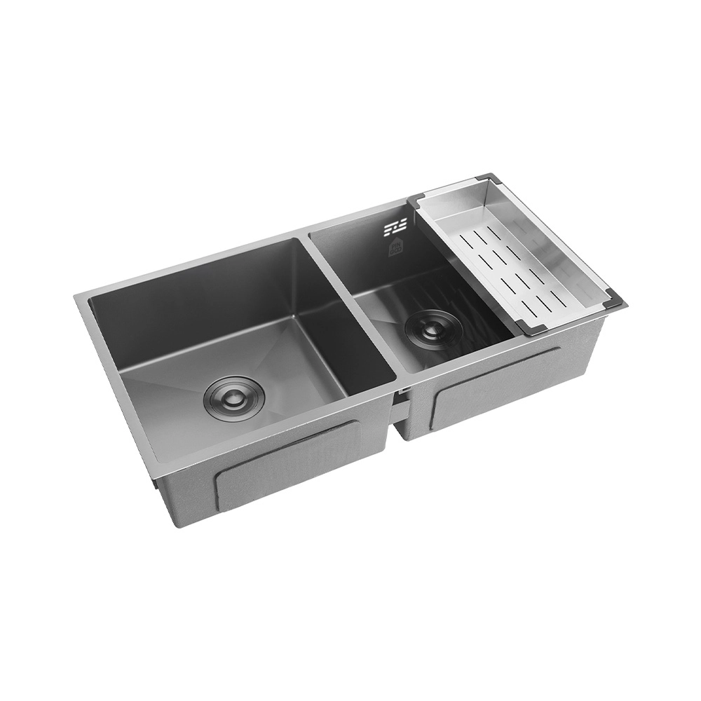 Cuba Dupla Gourmet para Cozinha Aço Inox 304 86x44cm Tukano Preto