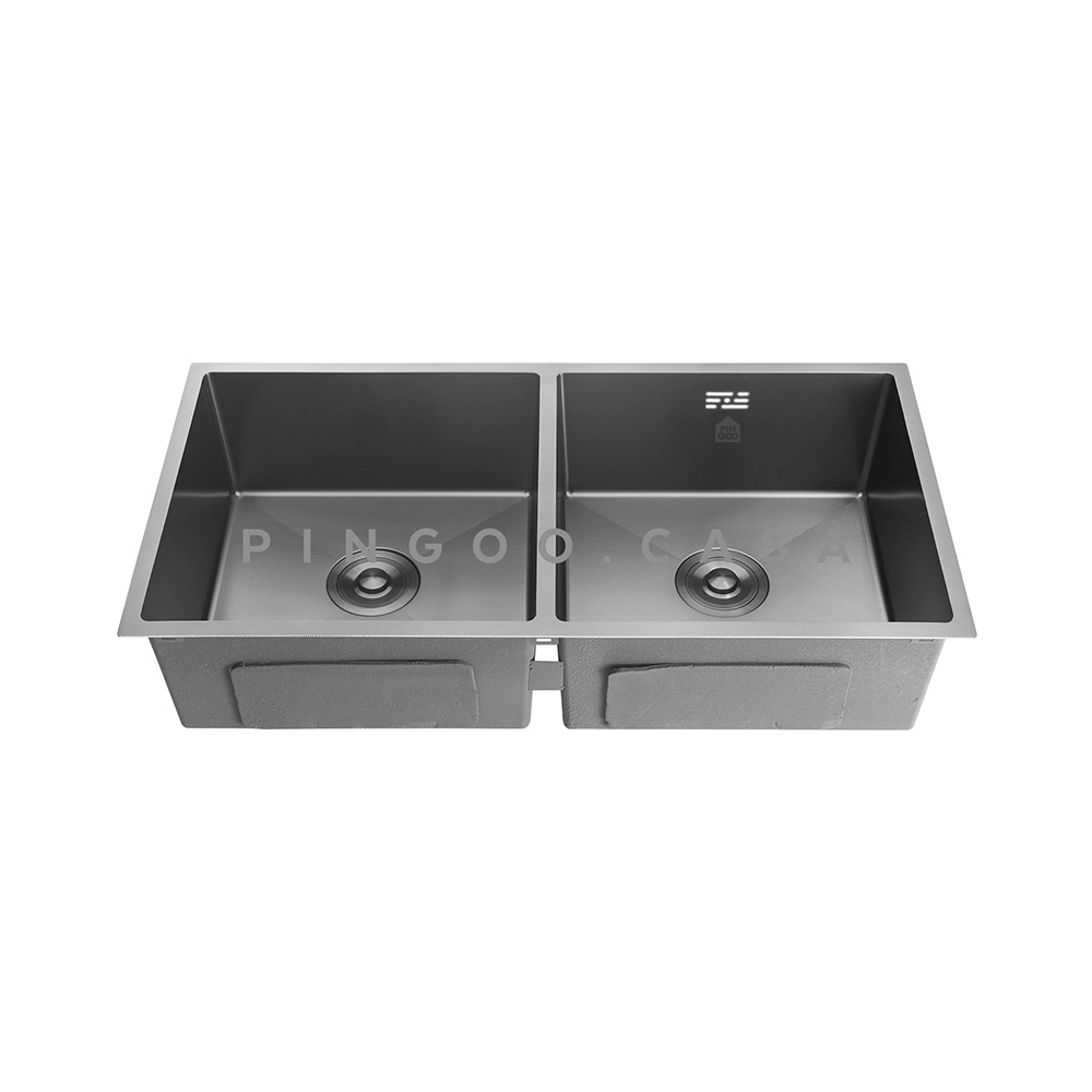 Cuba Dupla Gourmet para Cozinha Aço Inox 304 86x44cm Tukano Preto