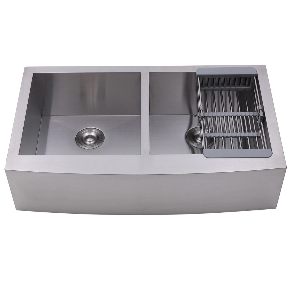 Cuba Dupla Gourmet para Cozinha Aço Inox 304 91x53cm Kiriri Farm Grande Prata