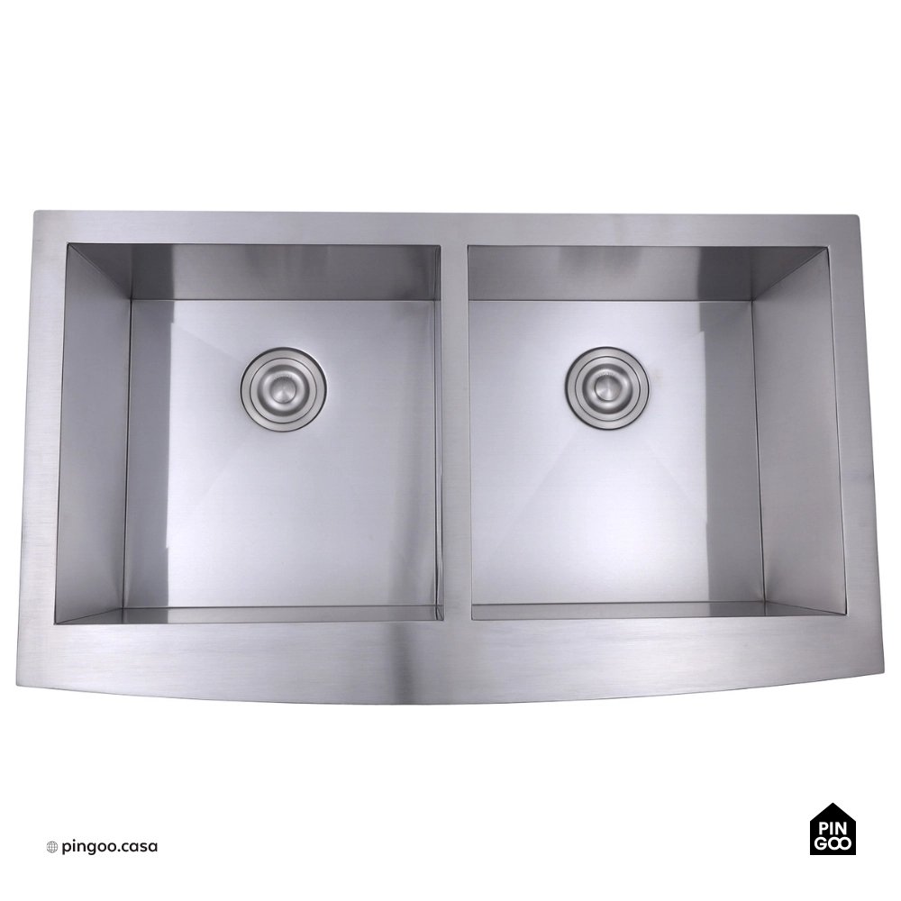 Cuba Dupla Gourmet para Cozinha Aço Inox 304 91x53cm Kiriri Farm Grande Prata