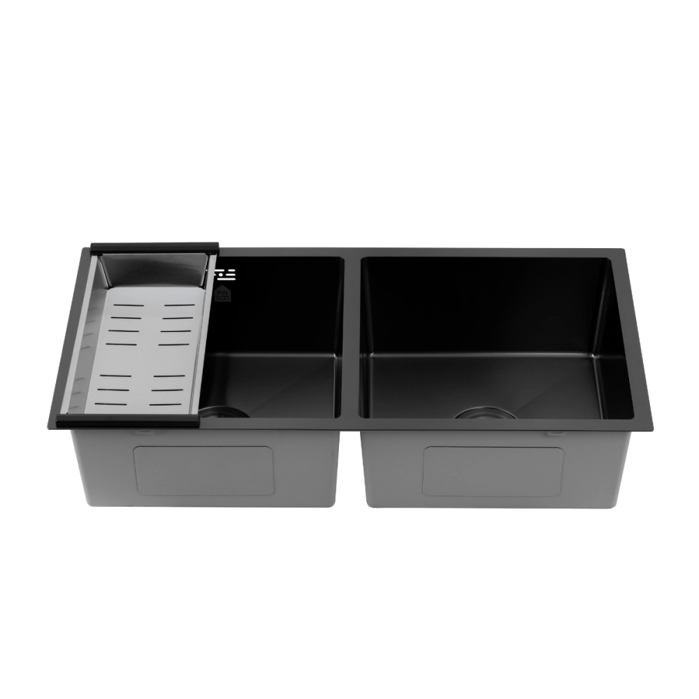 Cuba Dupla Gourmet para Cozinha Aço Inox 304 86x44cm Tukano Preto