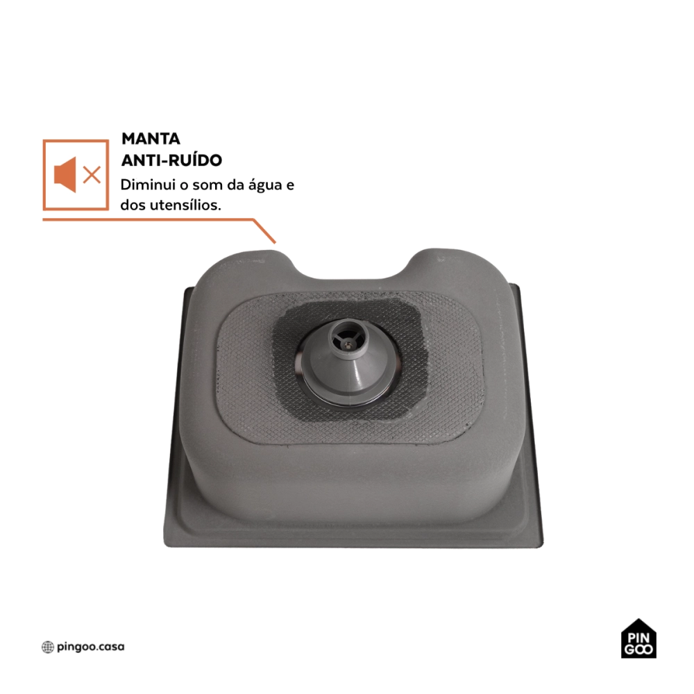Cuba Gourmet para Cozinha Aço Inox 201 50x40cm Nawa Preto
