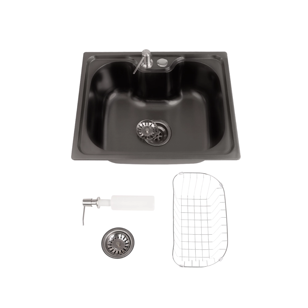 Cuba Gourmet para Cozinha Aço Inox 201 50x40cm Nawa Preto