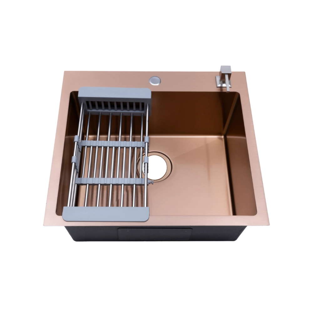 Cuba Gourmet para Cozinha Aço Inox 304 55x51cm Corubos Dourado Rose