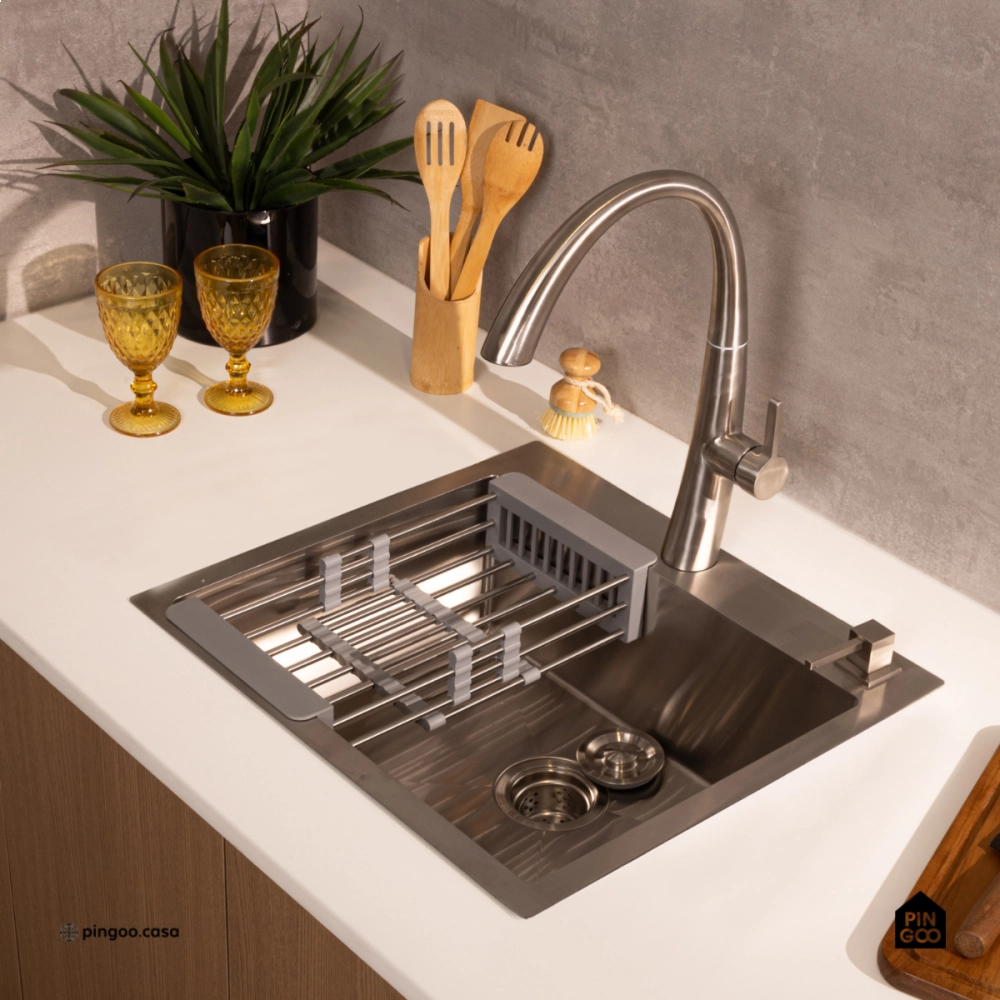 Cuba Gourmet para Cozinha Aço Inox 304 55x51cm Corubos Prata