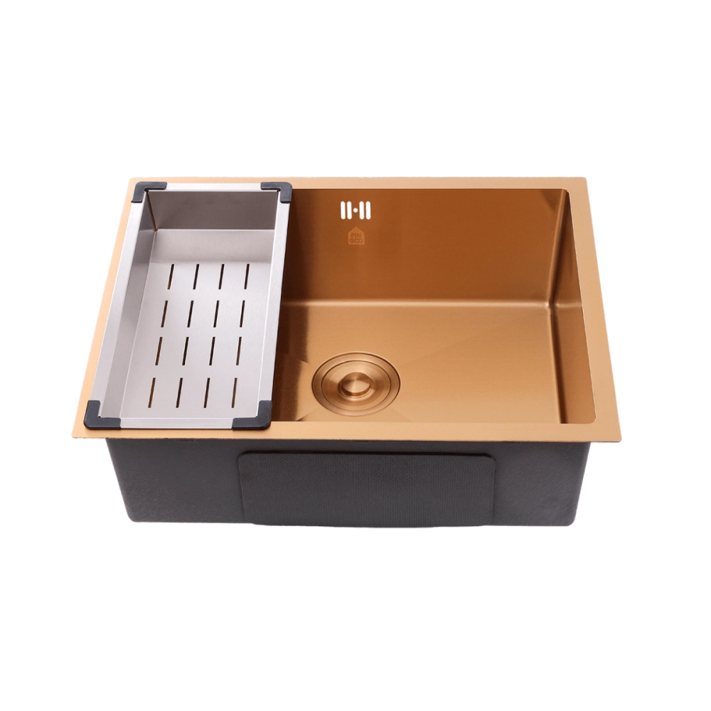 Cuba Gourmet para Cozinha Aço Inox 304 58x45cm Terena Dourado