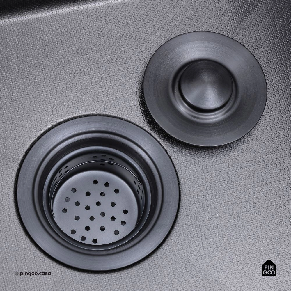 Cuba Gourmet para Cozinha Aço Inox 304 Texturizado 44x44cm Preto Terena