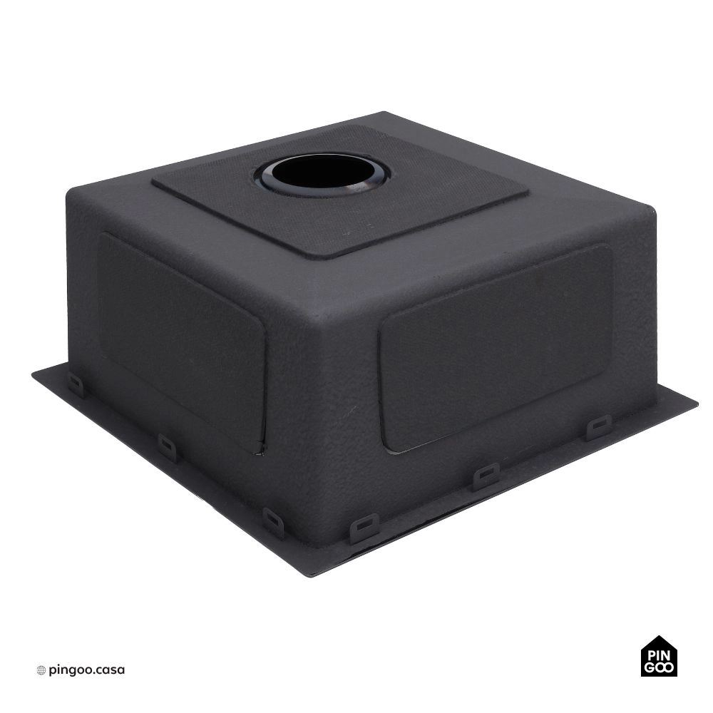 Cuba Gourmet para Cozinha Aço Inox 304 Texturizado 44x44cm Preto Terena